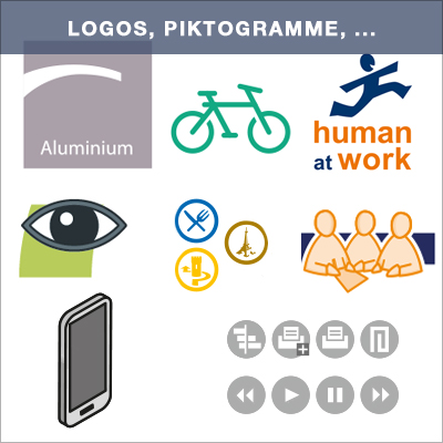 Logos, Piktogramme, Icons, Vignetten